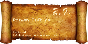 Rozman Izóra névjegykártya